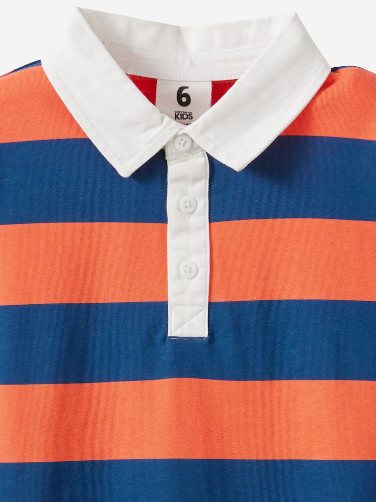 Cotton On Orange Jersey Rugby Short Sleeve Polo Shirt - Image 2 of 2