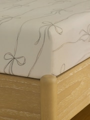 Natural Bows Brushed Cotton Fitted Sheet and Pillowcase Set - Image 2 of 2