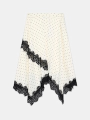 Mint Velvet Cream Polka Dot Lace Trim Midi Skirt - Image 6 of 7