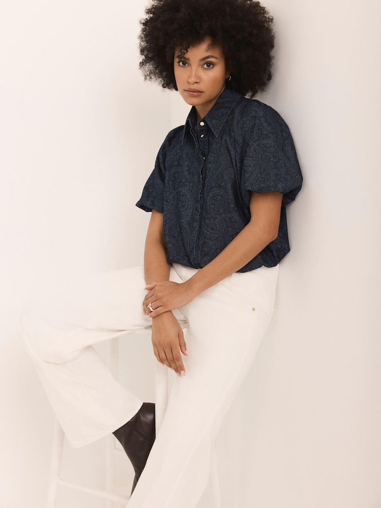 Mint Velvet Blue Paisley Denim Shirt - Image 2 of 7