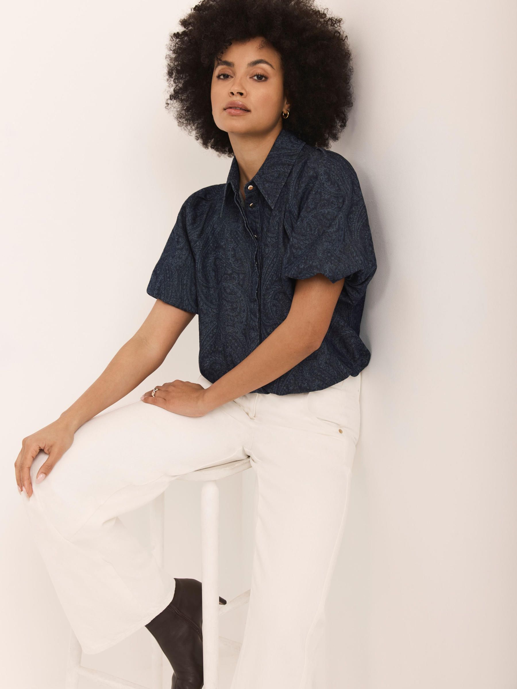 Buy Mint Velvet Blue Paisley Denim Shirt from Next Ireland