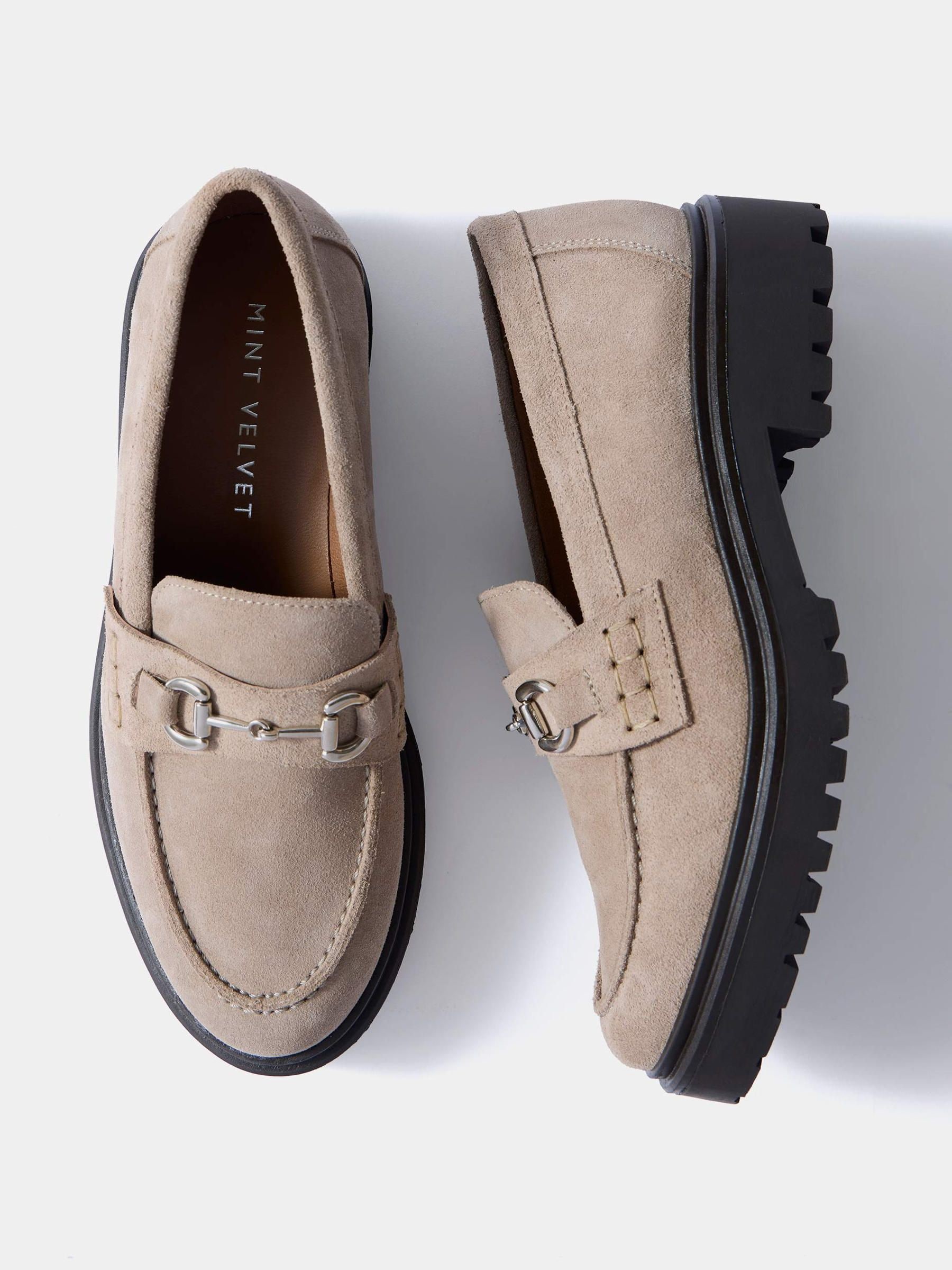 Buy Mint Velvet Natural Emery Suede Chunky Loafers from the Next