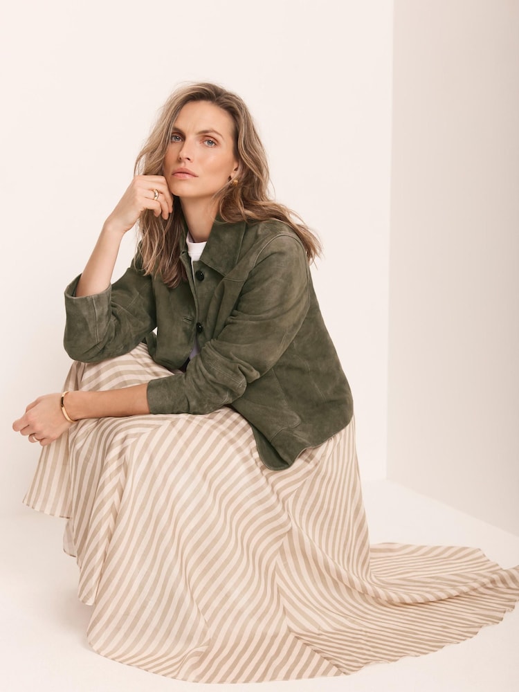 كريم - Mint Velvet Striped A Line Midi Skirt - صورة 2 من 7 كريم - Mint Velvet Striped A Line Midi Skirt - صورة 2 من 7