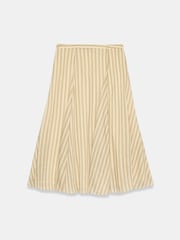 كريم - Mint Velvet Striped A Line Midi Skirt - صورة 7 من 7