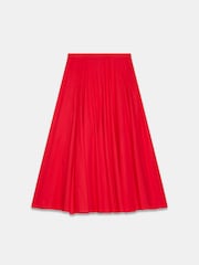 Mint Velvet Red Cotton Full Midi Skirt - Image 1 of 8