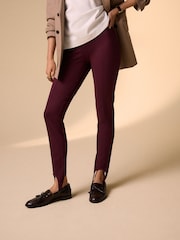 Burgundy Red Ponte Stirrup Leggings - Image 3 of 5