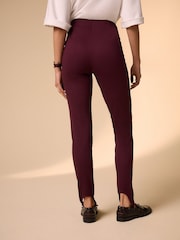 Burgundy Red Ponte Stirrup Leggings - Image 4 of 5
