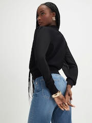 River Island Black Knitted Hybrid Long Sleeve Top - Image 4 of 4