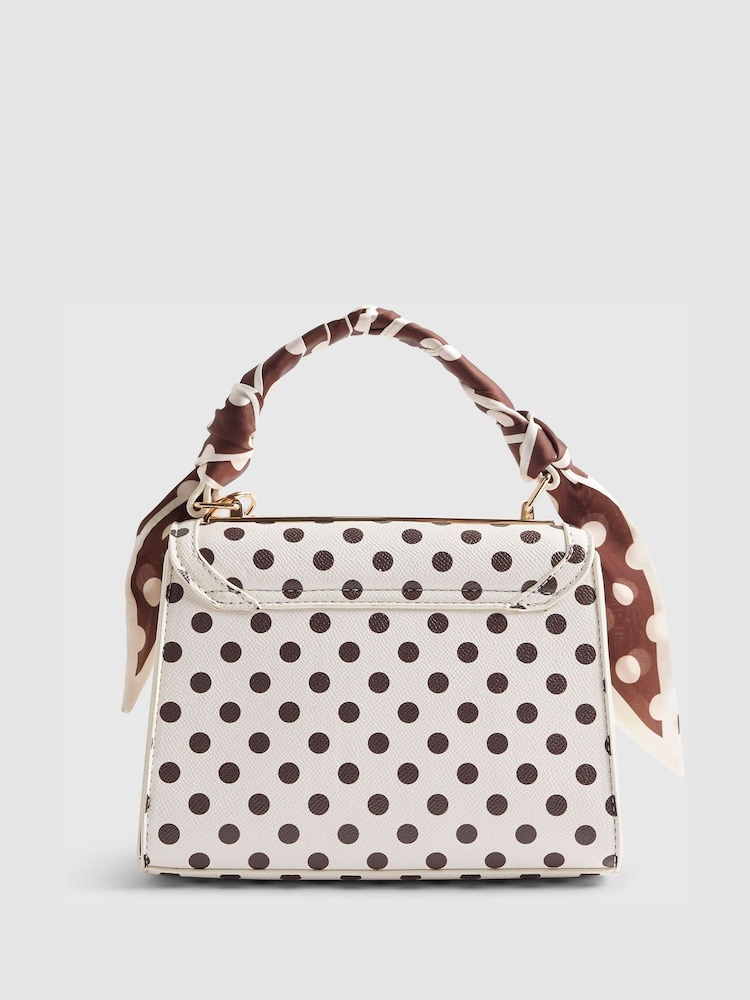 River Island Brown Polka Dot Mini Charm Tote Bag - Image 2 of 6