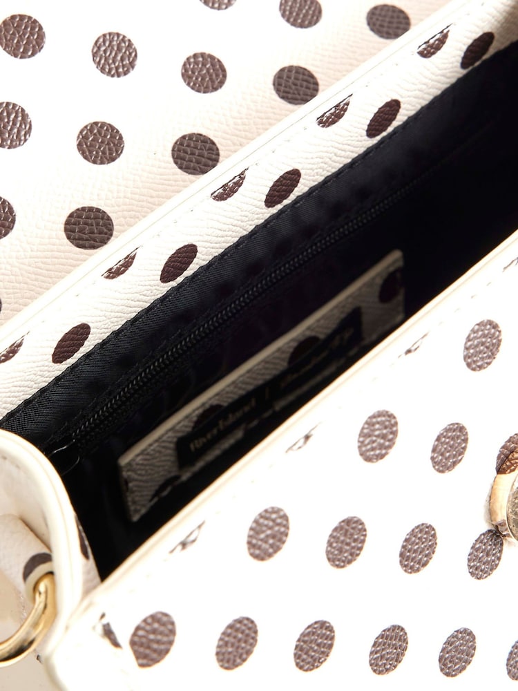 River Island Brown Polka Dot Mini Charm Tote Bag - Image 6 of 6