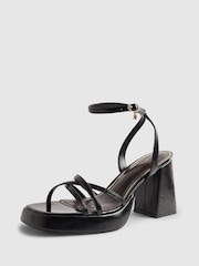 River Island Black Block Heel Cross Strap Sandals - Image 3 of 6