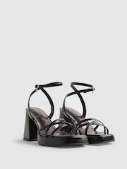 River Island Black Block Heel Cross Strap Sandals - Image 4 of 6