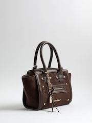 River Island Brown Faux Suede Winged Cross-Body Bag - Image 2 of 5