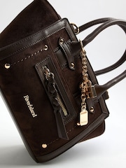 River Island Brown Faux Suede Winged Cross-Body Bag - Image 4 of 5