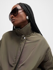 River Island Green Bubble Hem Bomber Jacket - Image 4 of 4