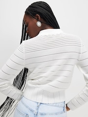 River Island White Embellished Button Daisy Cardigan - Image 2 of 4