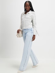 River Island White Embellished Button Daisy Cardigan - Image 3 of 4