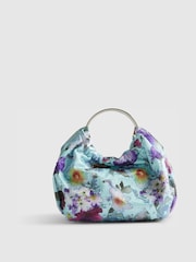 River Island Blue Floral Embellished Grab Handle Clutch - Image 4 of 6
