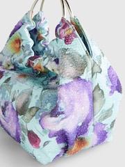 River Island Blue Floral Embellished Grab Handle Clutch - Image 6 of 6