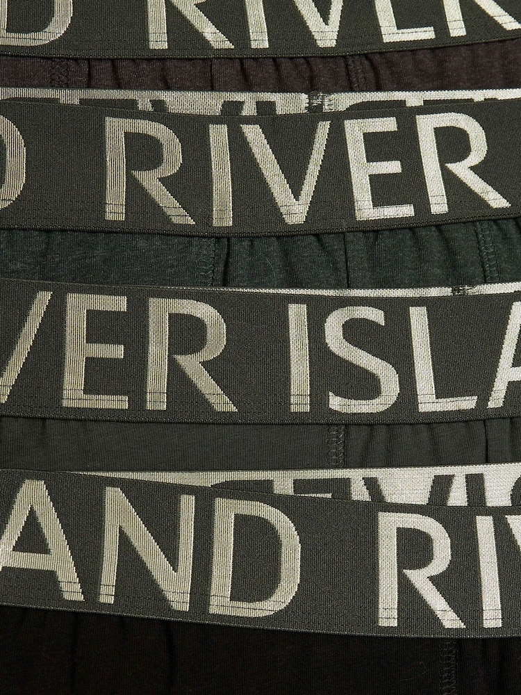 River Island Green Metallic Waistband Trunks 5 Pack - Image 2 of 2 River Island Green Metallic Waistband Trunks 5 Pack - Image 2 of 2