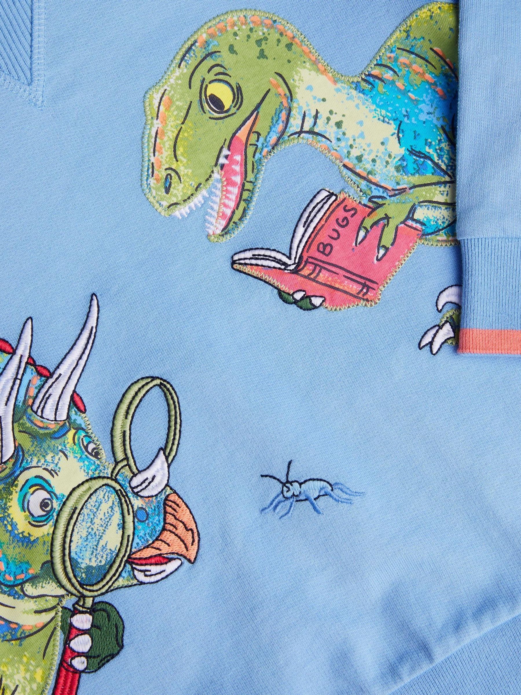 Buy Monsoon Blue Reading Dinosaur Hoodie from Next USA
