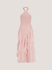 Monsoon Pink Arizona Halter Ruffle Prom Dress - Image 2 of 2