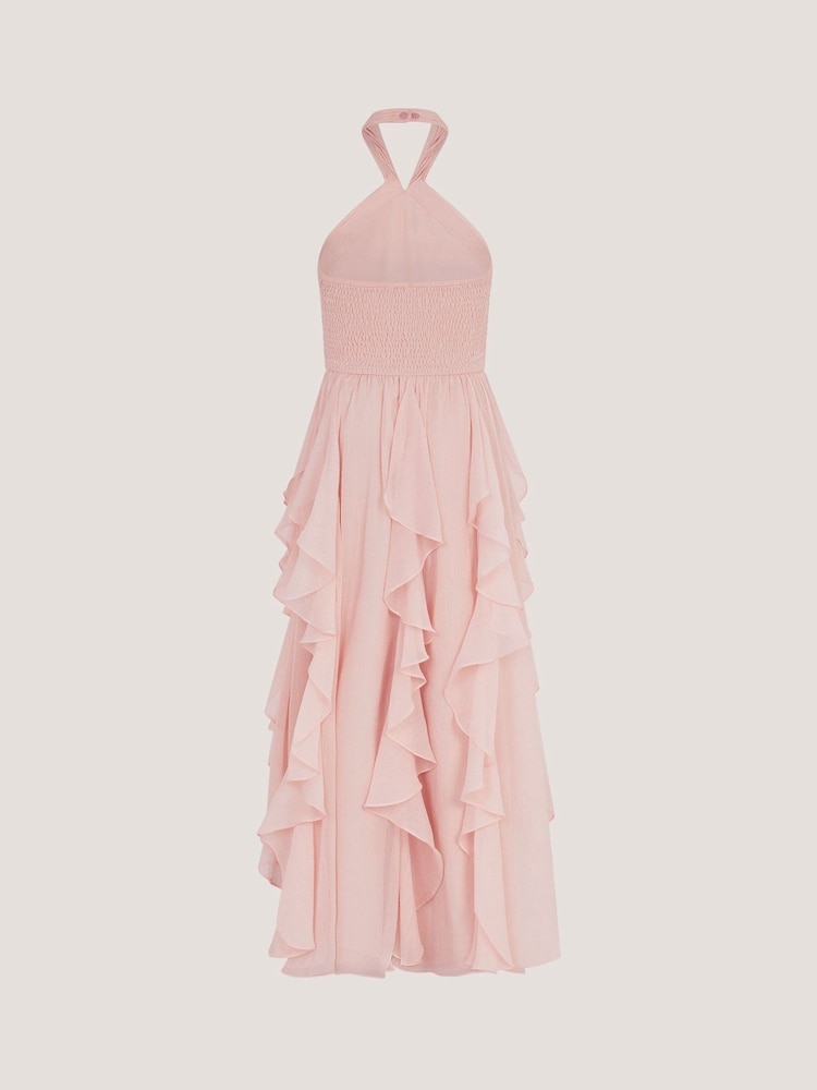 Monsoon Pink Arizona Halter Ruffle Prom Dress - Image 2 of 2