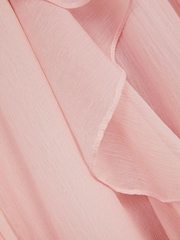 Maputlang Rosas - Damit Pang-Prom na may Halter Ruffle ng Monsoon Arizona - Larawan 4 ng 4