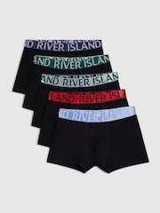 River Island Multi Colour Waistband Trunks 5 Pack - Bild 1 von 1
