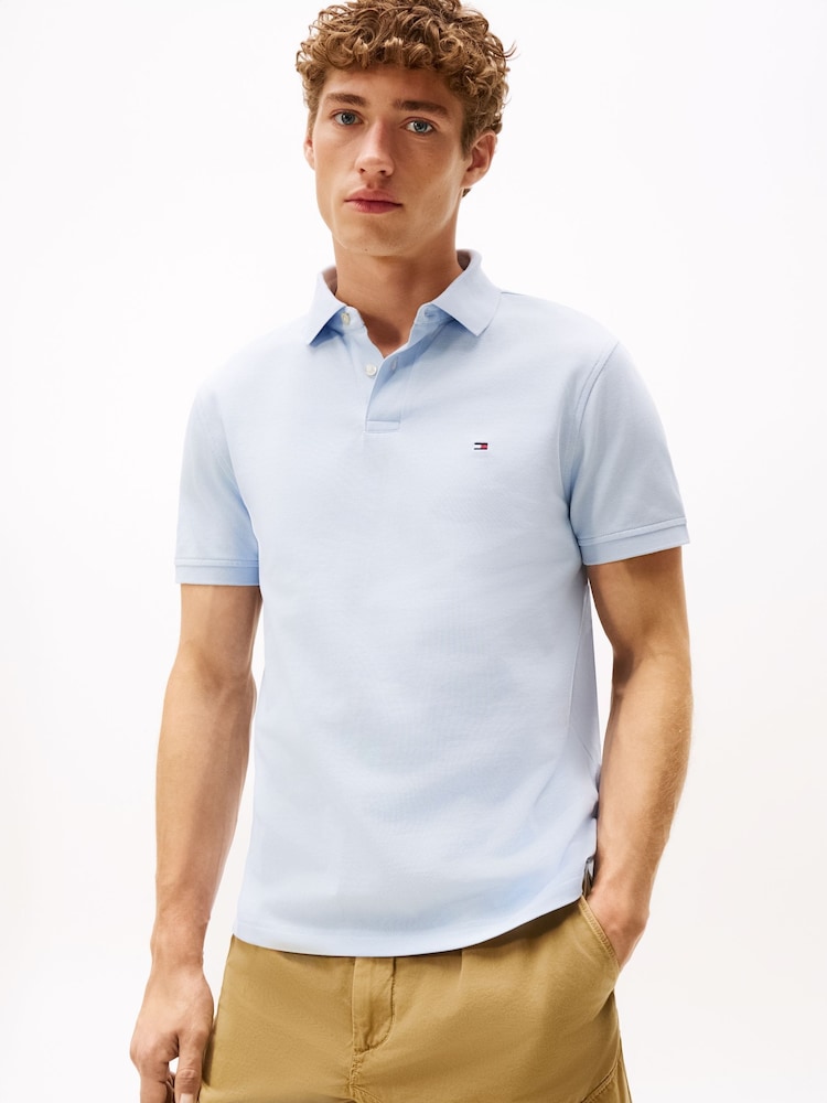 Tommy Hilfiger Blue 1985 Regular Fit Pique Polo Shirt - Image 1 of 6