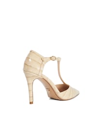 Dune London Cream Castered Updated T Bar Point Court Shoes - Image 4 of 6