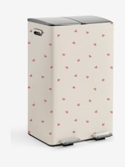 Pink Heart Print 60l 3 Compartment Soft Close Pedal Bin - Image 3 of 3