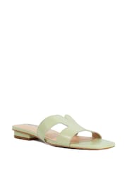 Dune London Green Wide Fit Loupe Smart Slider Sandals - Image 4 of 8