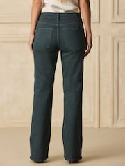 Teal Blue Mid Rise Stretch Bootcut Jeans - Image 4 of 10
