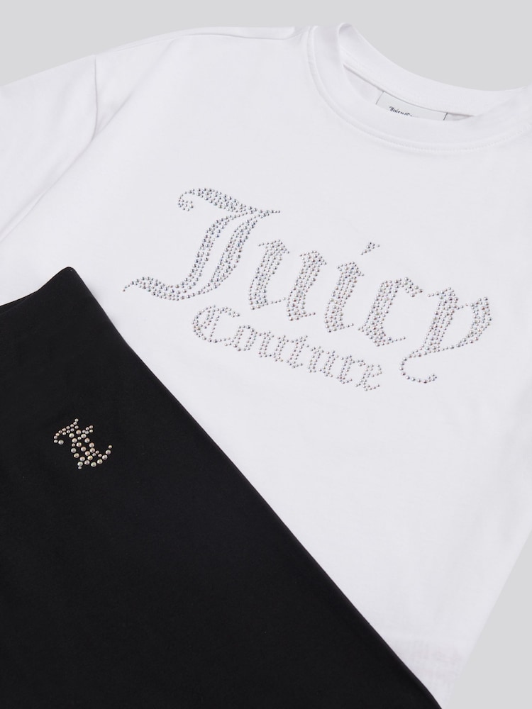 Juicy Couture Diamante Futbolka və Leqqins Dəsti - 8şəkildən 8 şəkil