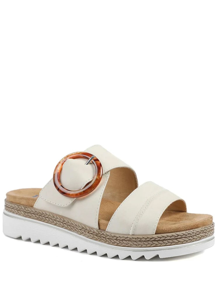 Pavers Beige Adjustable Fitting Sandals - Image 2 of 5 Pavers Beige Adjustable Fitting Sandals - Image 2 of 5