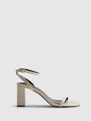 River Island Cream Regular Fit Block Heel Occasion Barely Sandals - Image 1 of 5