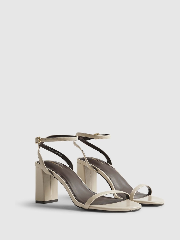 River Island Cream Regular Fit Block Heel Occasion Barely Sandals - Image 2 of 5