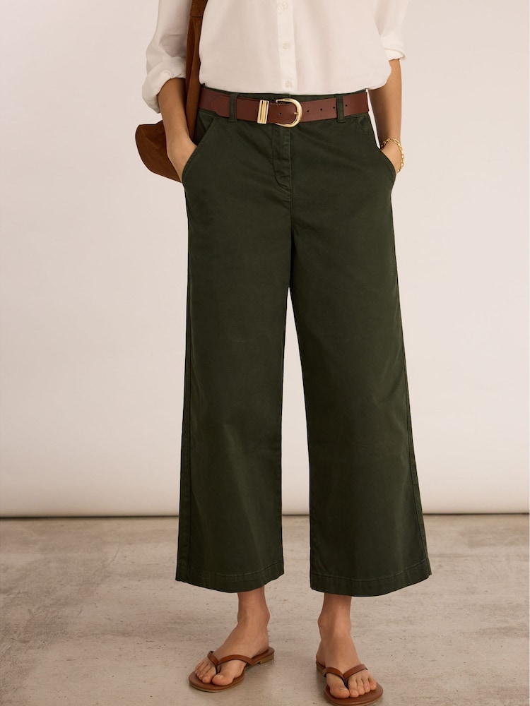 Baukjen Green Brielle Cotton Wide Leg Trousers - Image 1 of 5