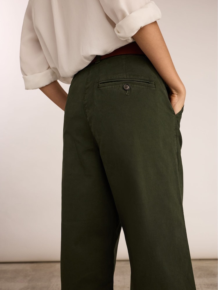 Baukjen Green Brielle Cotton Wide Leg Trousers - Image 2 of 5