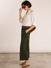 Baukjen Green Brielle Cotton Wide Leg Trousers - Image 4 of 5