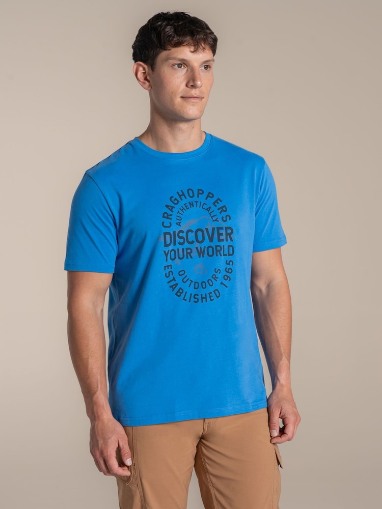 Craghoppers Blue Lucent Short Sleeved T-Shirt - Image 1 of 4 Craghoppers Blue Lucent Short Sleeved T-Shirt - Image 1 of 4