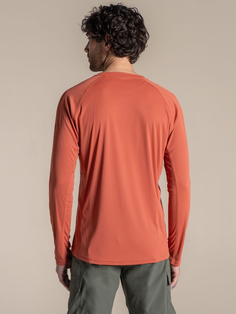 Craghoppers Orange NosiLife SolarShield+ Long Sleeved T-Shirt - Image 2 of 4