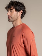 Craghoppers Orange NosiLife SolarShield+ Long Sleeved T-Shirt - Image 3 of 4