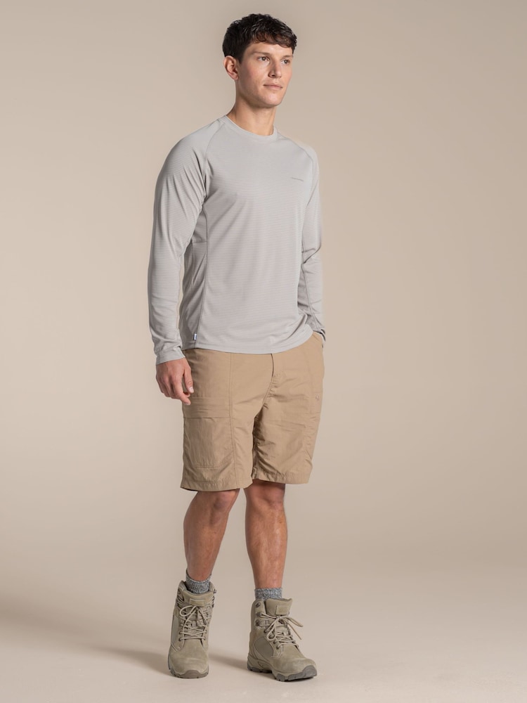 Craghoppers Grey NosiLife SolarShield+ Long Sleeved T-Shirt - Image 1 of 4 Craghoppers Grey NosiLife SolarShield+ Long Sleeved T-Shirt - Image 1 of 4