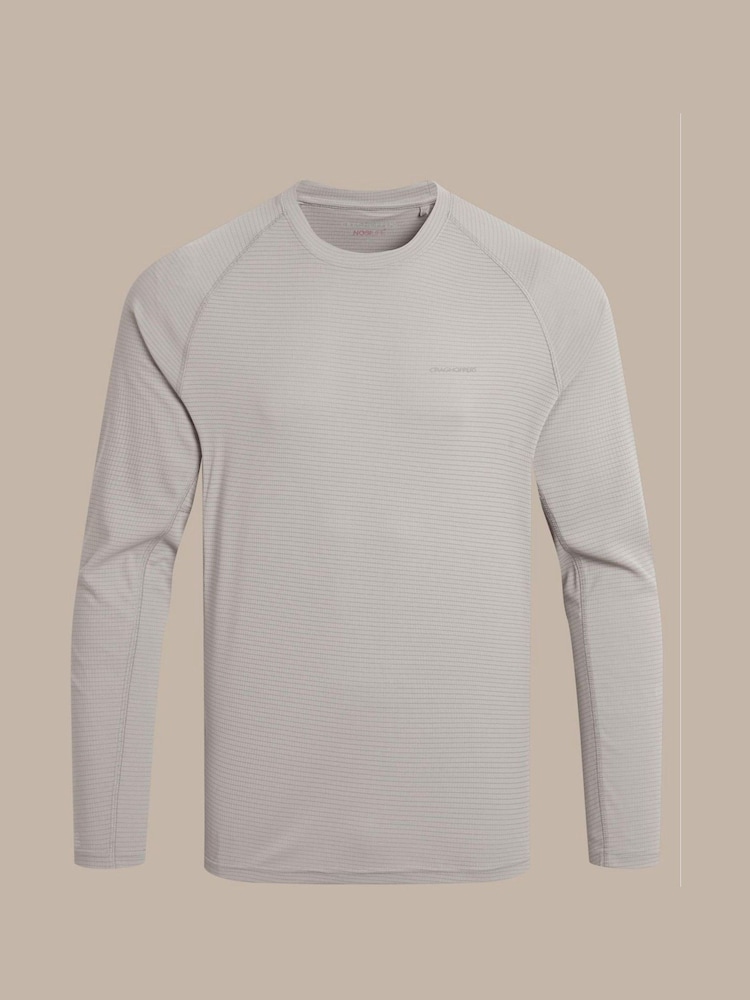 Craghoppers Grey NosiLife SolarShield+ Long Sleeved T-Shirt - Image 4 of 4 Craghoppers Grey NosiLife SolarShield+ Long Sleeved T-Shirt - Image 4 of 4