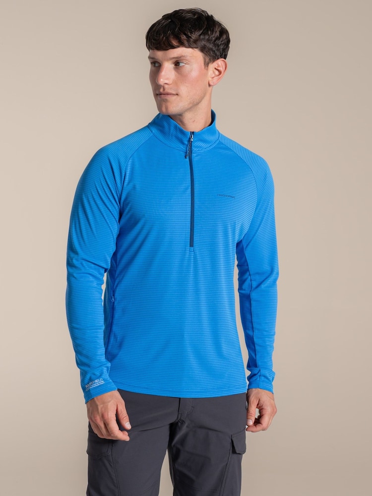 Craghoppers Blue NosiLife SolarShield+ Half Zip Top - Image 1 of 5 Craghoppers Blue NosiLife SolarShield+ Half Zip Top - Image 1 of 5