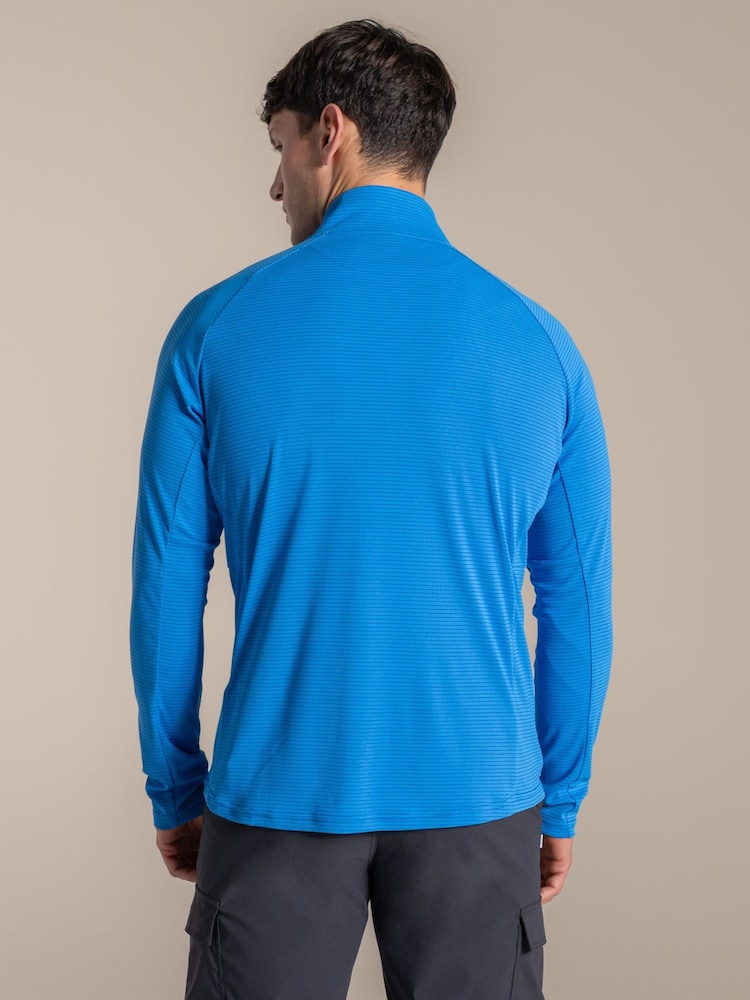 Craghoppers Blue NosiLife SolarShield+ Half Zip Top - Image 2 of 5 Craghoppers Blue NosiLife SolarShield+ Half Zip Top - Image 2 of 5