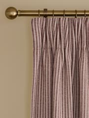Burgundy Red Brushed Stripe Lined Curtains - Image 1 of 5