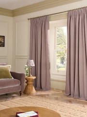 Burgundy Red Brushed Stripe Lined Curtains - Image 2 of 5